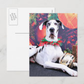 Kerst - Harlekijn Grote Deen - Baron Feestdagenkaart (Voorkant / Achterkant)