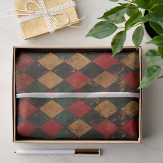 Kerst Harliquin Achtergrond Tissuepapier (Geschenk)