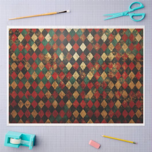 Kerst Harliquin Achtergrond Tissuepapier (Craft)