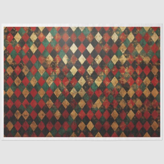 Kerst Harliquin Achtergrond Tissuepapier (Voorkant)