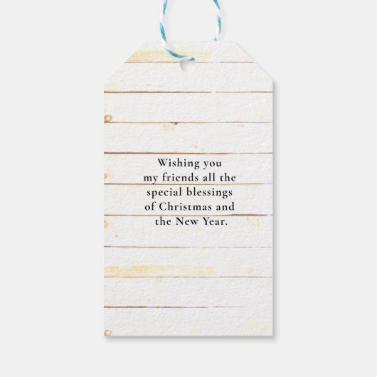 Kerst Hart Foto Rustiek Hout Gift Label Cadeaulabel (Achterkant)