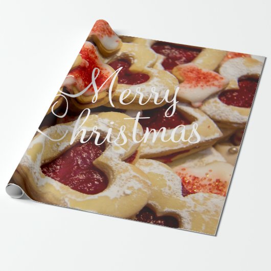 Kerst Hart Gevormd Suiker Koekjesinpakpapier Cadeaupapier (Uitgerold)
