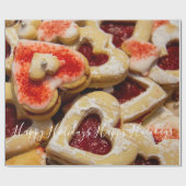 Kerst Hart Gevormde Suiker Cookie Cadeaupapier (Vlak)