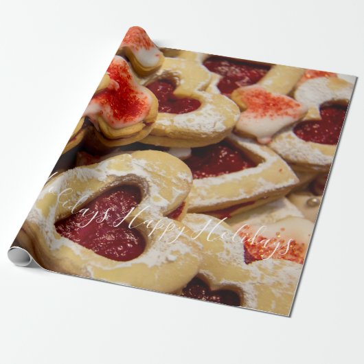 Kerst Hart Gevormde Suiker Cookie Cadeaupapier (Uitgerold)
