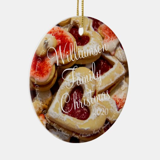 Kerst Hart Gevormde Suiker Cookie Keramisch Ornament (Rechts)