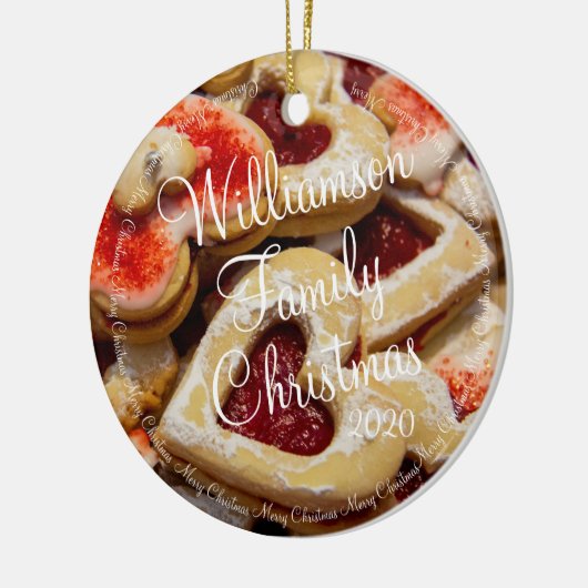 Kerst Hart Gevormde Suiker Cookie Keramisch Ornament (Links)