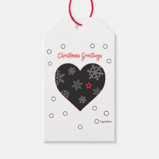 Kerst Hart Gift Labels Cadeaulabel