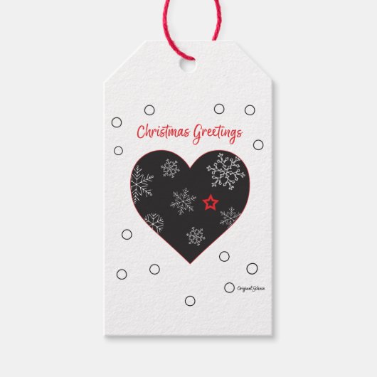 Kerst Hart Gift Labels Cadeaulabel (Voorkant)