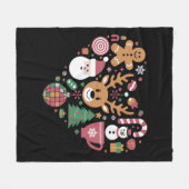 Kerst Hart Liefde Iconen Vakantie Kerstman Fleece Deken (Voorkant (Horizontaal))