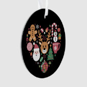 Kerst Hart Liefde Iconen Vakantie Kerstman Ornament (voorkant)