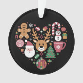 Kerst Hart Liefde Iconen Vakantie Kerstman Ornament (voorkant)