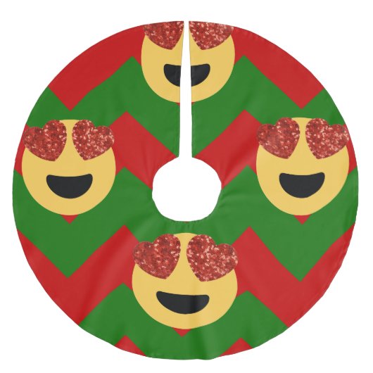kerst - hart oog emoji xmas tree skirt kerstboom rok (Voorkant)