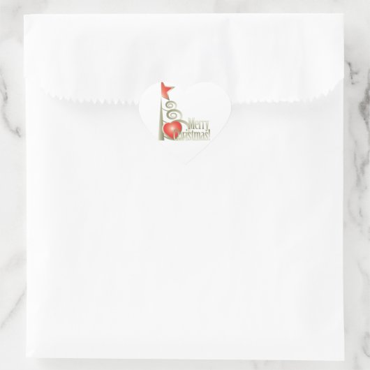 Kerst Hart Sticker (Tas)