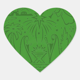 Kerst hart sticker