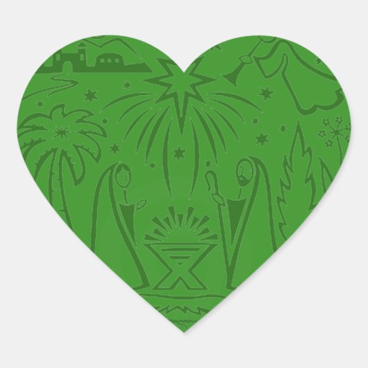 Kerst hart sticker (Voorkant)