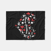 Kerst Hart Vrolijk Kerstmis Xmas Rendier Gift Fleece Deken (Voorkant (Horizontaal))
