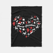 Kerst Hart Vrolijk Kerstmis Xmas Rendier Gift Fleece Deken (Voorkant)