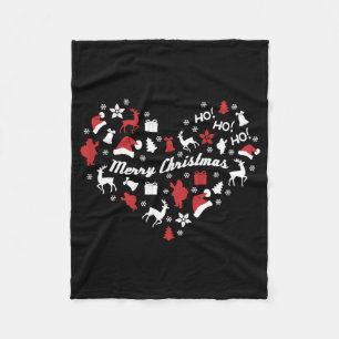 Kerst Hart Vrolijk Kerstmis Xmas Rendier Gift Fleece Deken