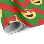 kerst hartoog emoji cadeaupapier (Rol Hoek)