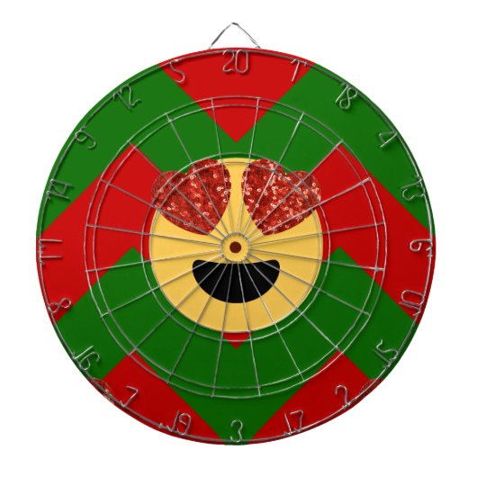 kerst hartoog emoji dartbord (Voorkant)