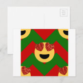 kerst hartoog emoji feestdagenkaart (Voorkant / Achterkant)