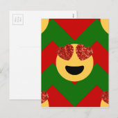 kerst hartoog emoji feestdagenkaart (Voorkant / Achterkant)