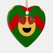 kerst hartoog emoji keramisch ornament (Rechts)