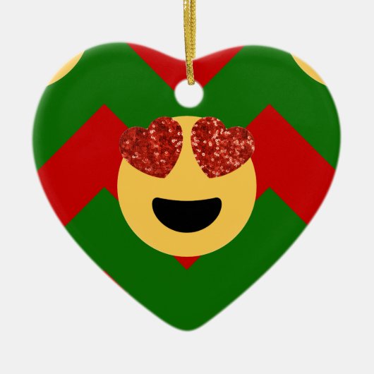 kerst hartoog emoji keramisch ornament (Voorkant)