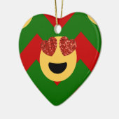 kerst hartoog emoji keramisch ornament (Links)
