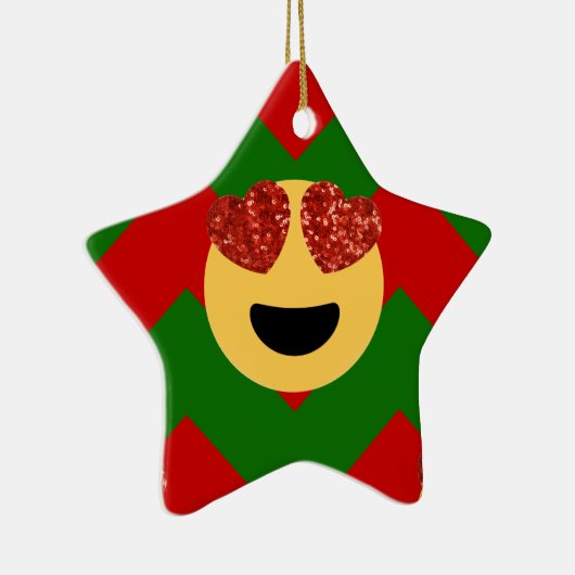 kerst hartoog emoji keramisch ornament (Rechts)