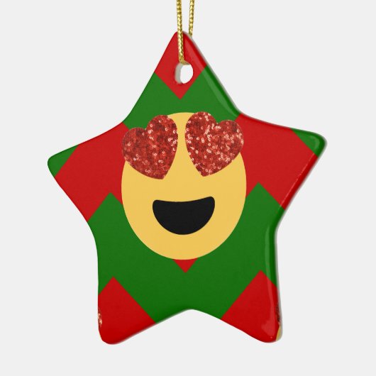 kerst hartoog emoji keramisch ornament (Links)