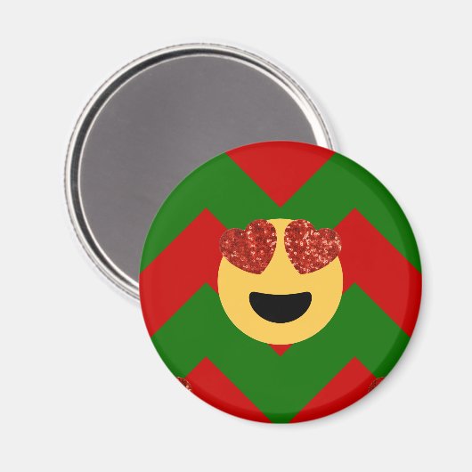 kerst hartoog emoji magneet (Voorkant / Achterkant)