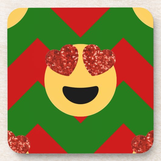 kerst hartoog emoji onderzetter (Voorkant)