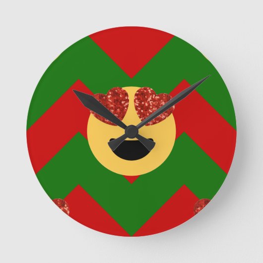 kerst hartoog emoji ronde klok (Voorkant)