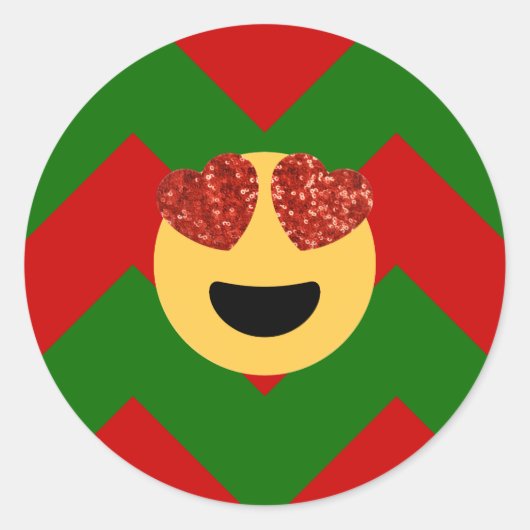 kerst hartoog emoji ronde sticker (Voorkant)