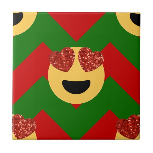 kerst hartoog emoji tegeltje (Voorkant)