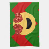 kerst hartoog emoji theedoek (Verticaal)
