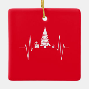 Kerst Hartslag Keramisch Ornament