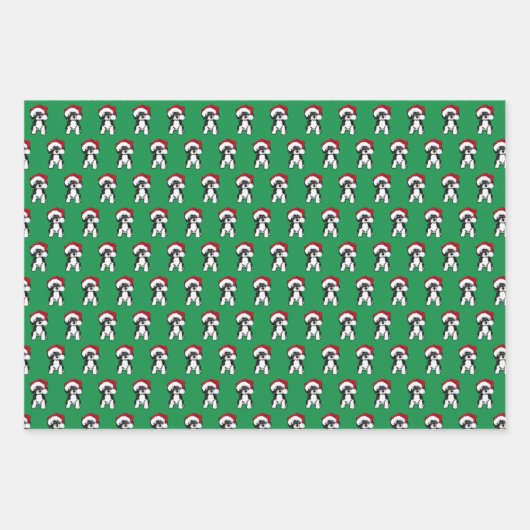 Kerst Havanese Verpakking Papier Set van 3 Lakens Inpakpapier Vel (Voorkant 3)