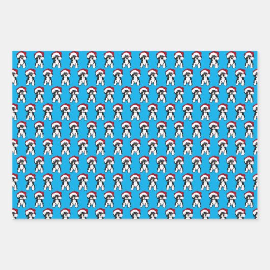 Kerst Havanese Verpakking Papier Set van 3 Lakens Inpakpapier Vel (Voorkant)