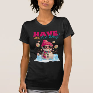 Kerst "Have an Ice Day" Snowman T-shirt