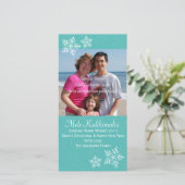 Kerst Hawaiian Hibiscus Snowflake Foto Kaart (Staand voorkant)