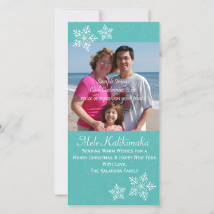 Kerst Hawaiian Hibiscus Snowflake Foto Kaart