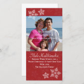 Kerst Hawaiian Hibiscus Snowflake Foto Kaart (Voorkant / Achterkant)