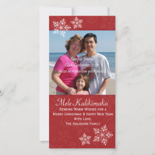 Kerst Hawaiian Hibiscus Snowflake Foto Kaart