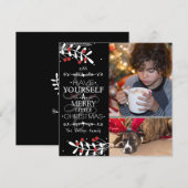 Kerst heb je zelf... Rode bessen fotokaart Feestdagenkaart (Voorkant / Achterkant)