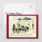 Kerst heeft apen die golfen, kikkers kijken feestdagenkaart (Voorkant / Achterkant)