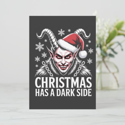Kerst heeft een donkere kant kaart (Staand voorkant)