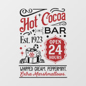 Kerst heet cacao bar woord kunst raamsticker (Vel)