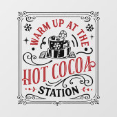 Kerst heet cacao station woord kunst raamsticker (Vel)